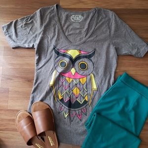 Fifth Sun owl print tshirt